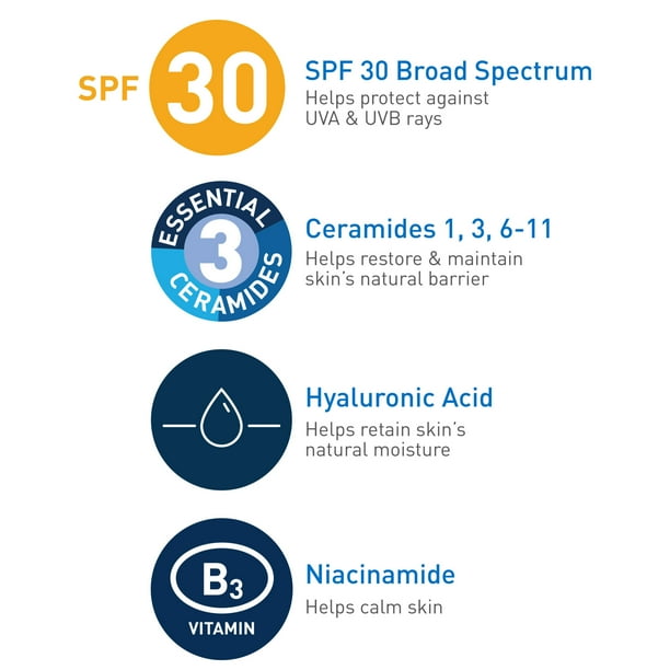 CeraVe AM Facial Moisturizer with SPF 30 Broad Spectrum Safety, 3 oz