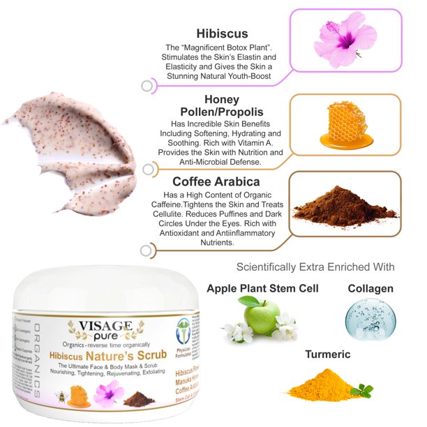 Hibiscus Pure Exfoliating Masks & Scrub for Radiant Glowing Pores and skin